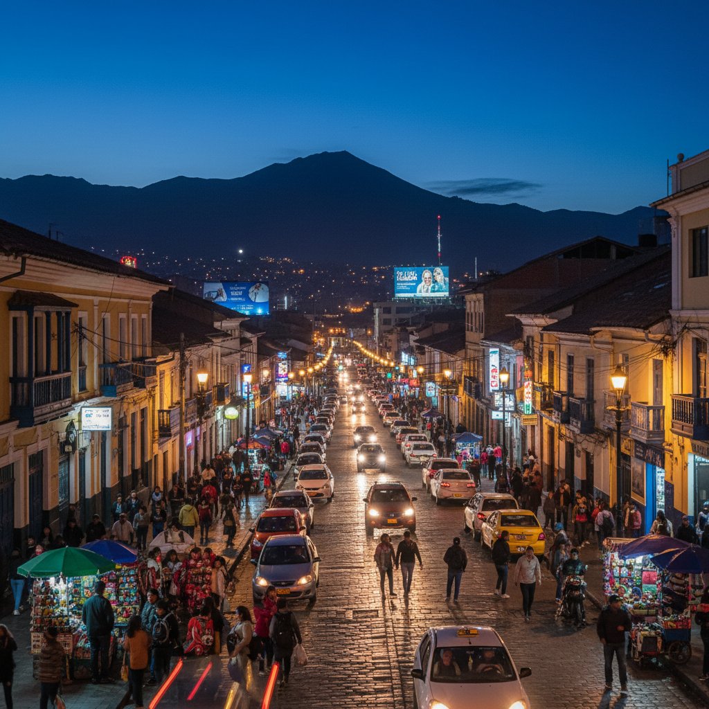 Nightlife in La Paz, Bolivia, unexpected urban travel, vibrant street scene