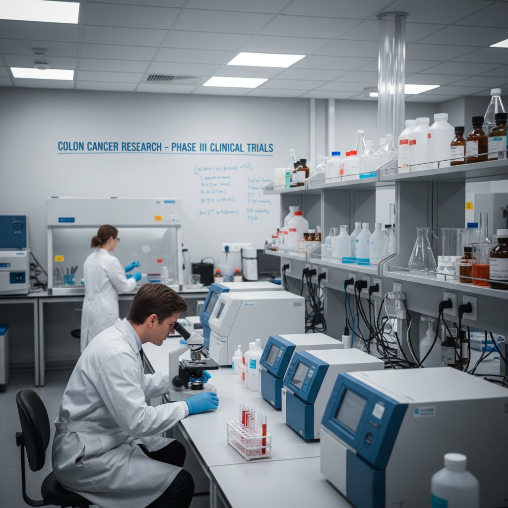 Nowoczesne laboratorium badań klinicznych, symbolizujące postęp w leczeniu raka jelita
