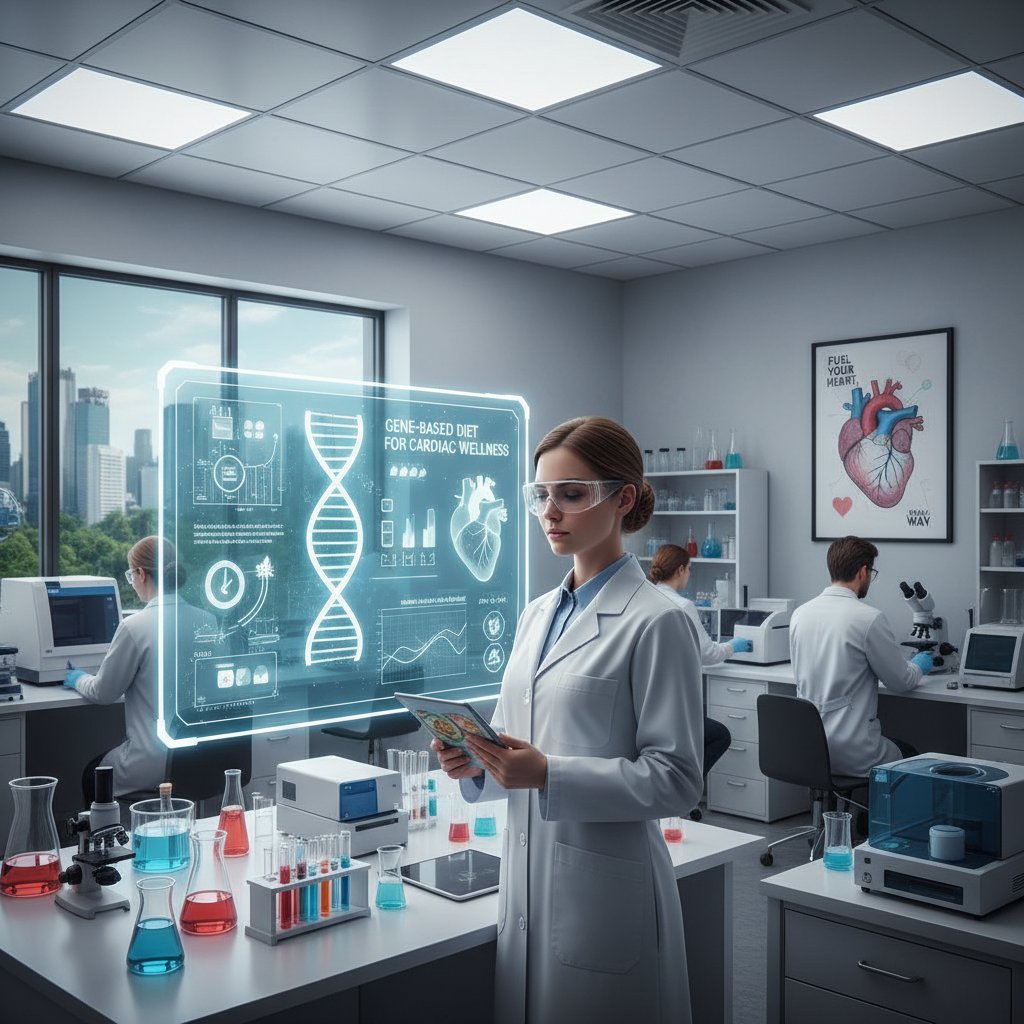 Laboratorium, naukowiec analizuje próbki DNA, dieta personalizowana, zdrowie serca