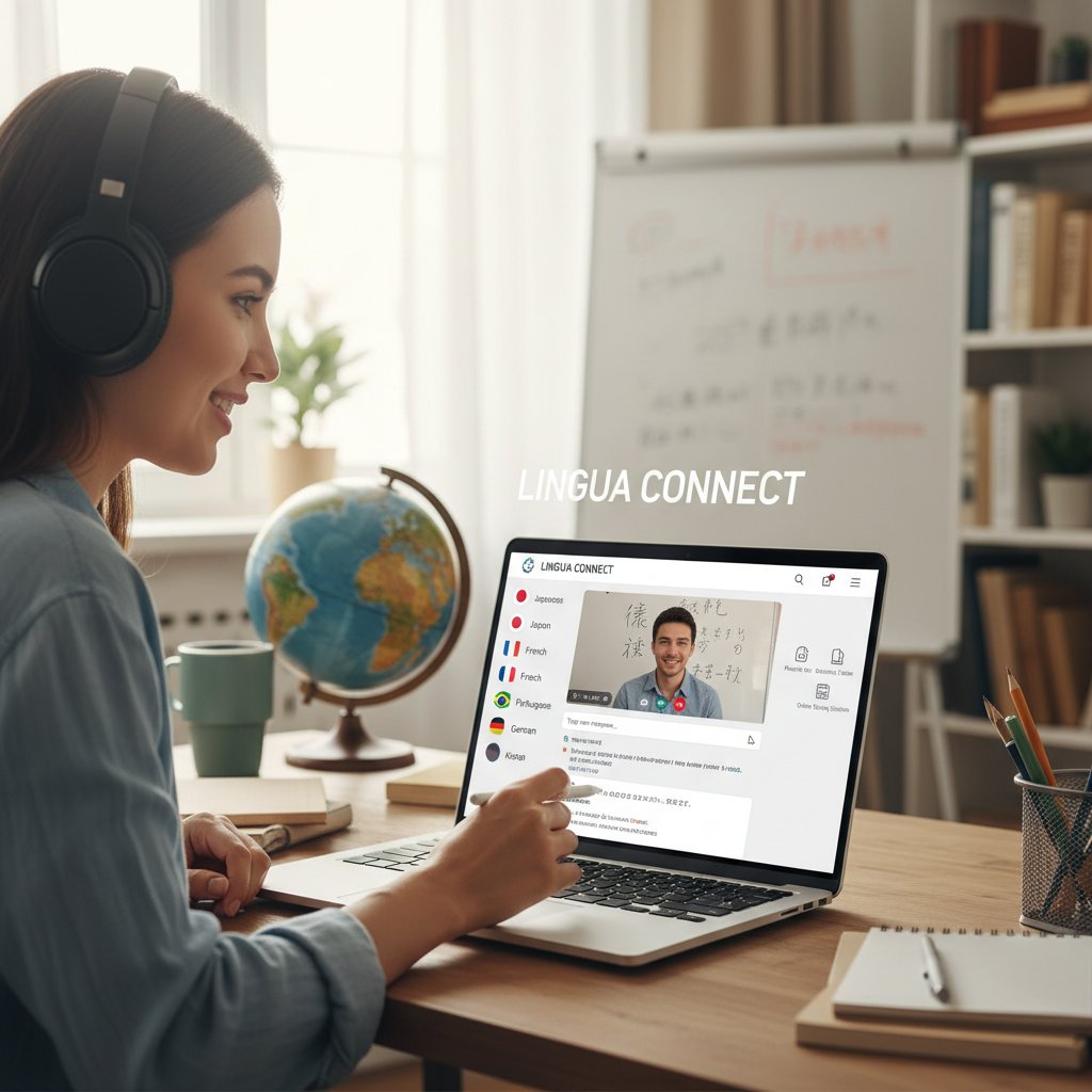 Zdjęcie ekranu z platformą do nauki kilku języków jednocześnie, różne materiały i kursy