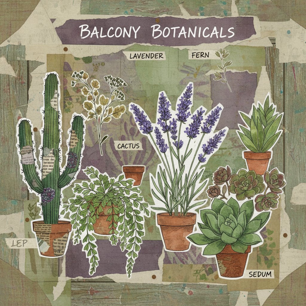 Kolaż polskich hitów balkonowych: lawenda, opuncja, paproć, rozchodnik