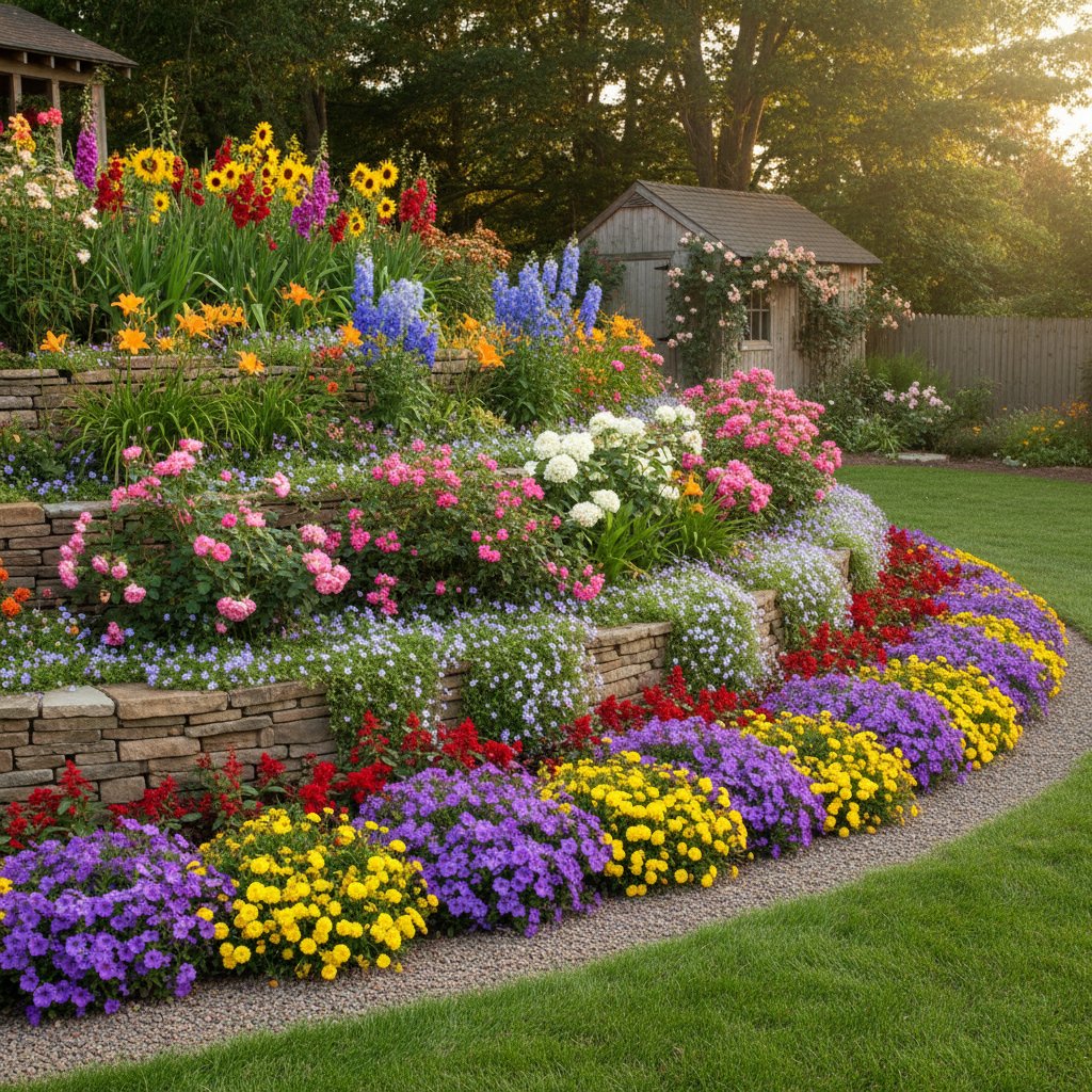 Rabata warstwowa z ciągłym kwitnieniem