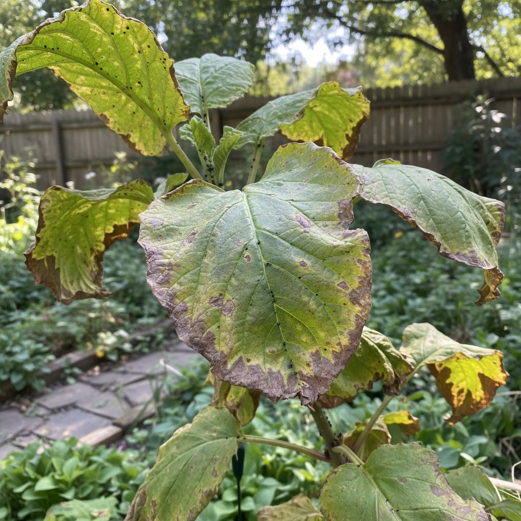 Liść z nietypowymi przebarwieniami, różne kolory i kształty, ogród domowy