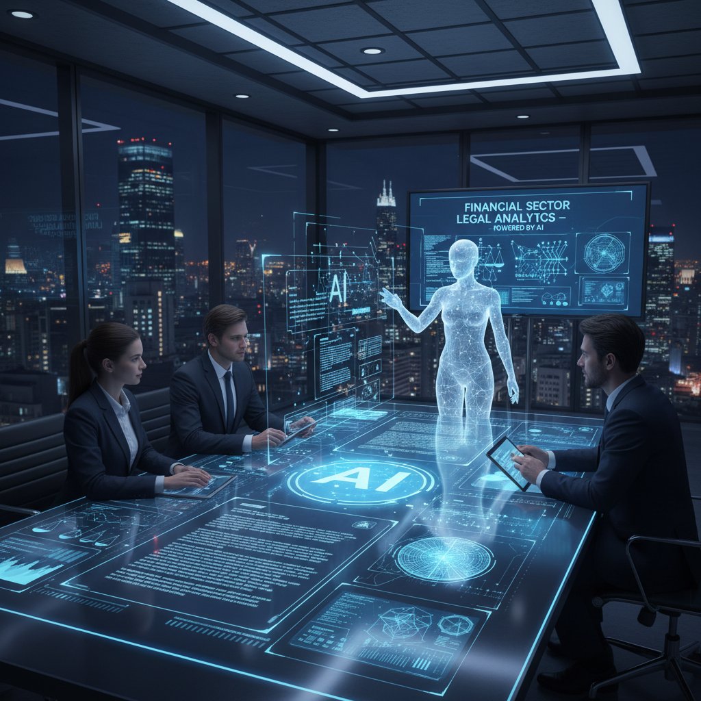 Zespół prawny i AI współpracujący przy analizie dokumentów w sektorze finansowym