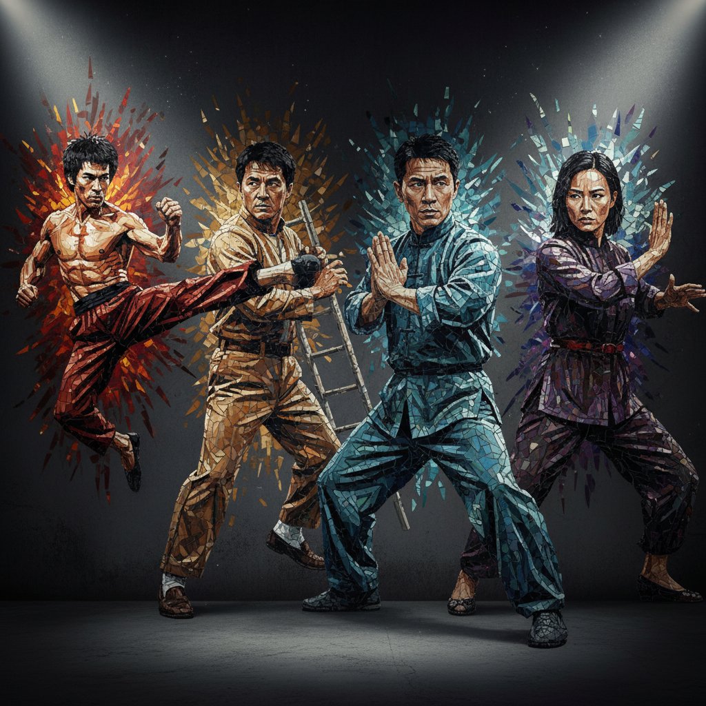A mosaic of iconic and overlooked kung fu movie stars
