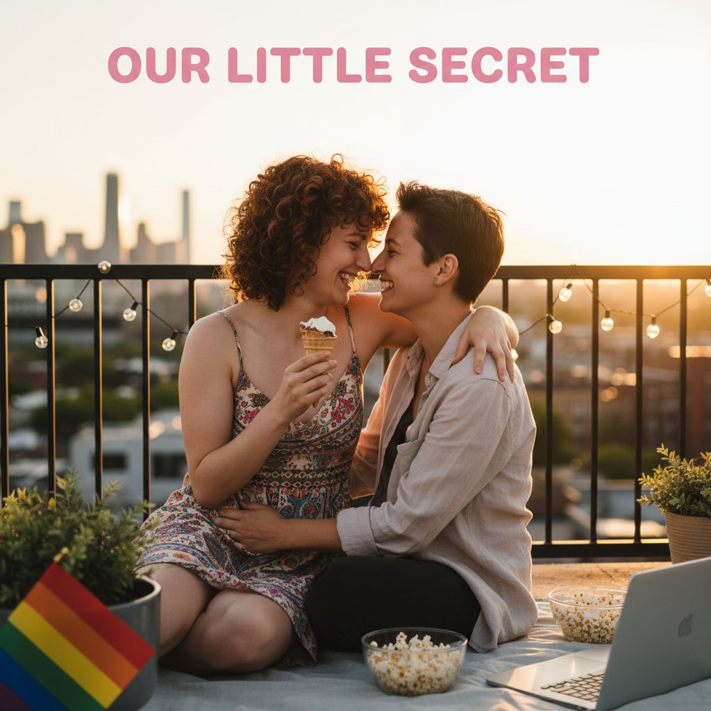 Romantic comedy featuring LGBTQ+ couple in an intimate scene