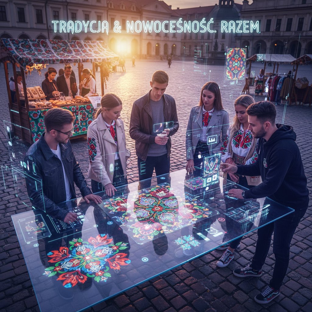 Zespół pracujący nad lokalną kampanią z elementami polskiej kultury, kreatywność, tradycja i nowoczesność