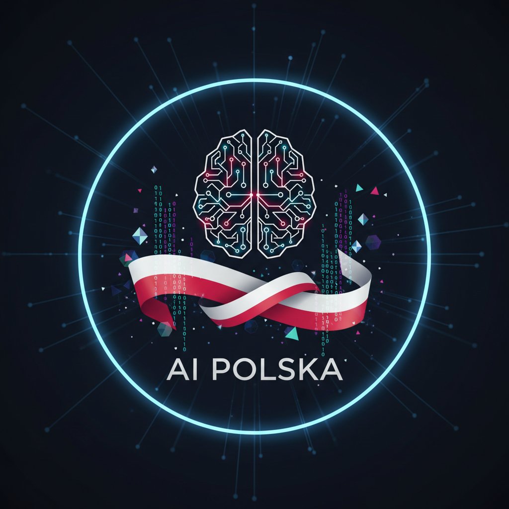 Logo AI w barwach Polski, cyfrowe akcenty