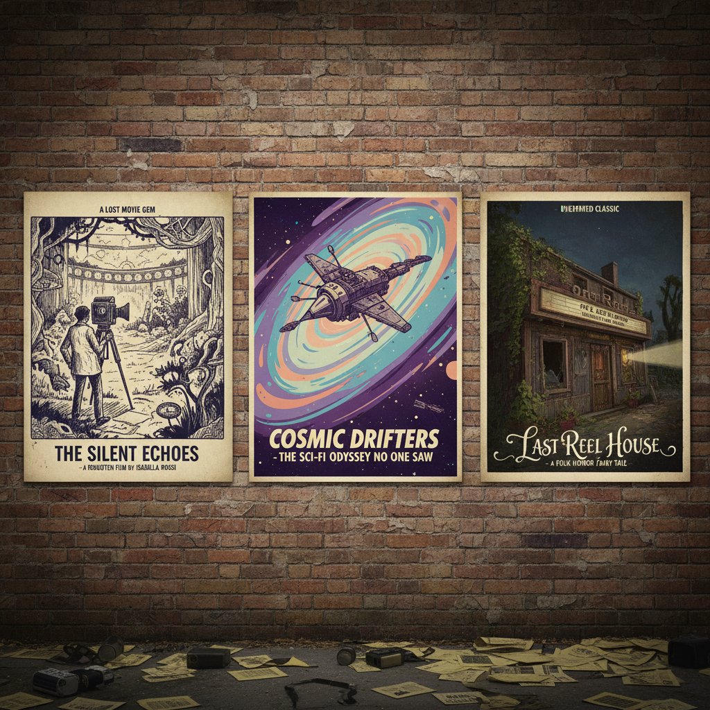 Photo: Forgotten DVDs and indie film posters in a dusty corner, symbolizing lost movie gems