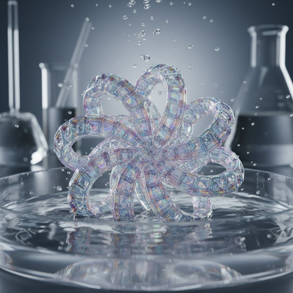 Obiekt z druku 4D zmienia kształt pod wpływem wody w laboratorium