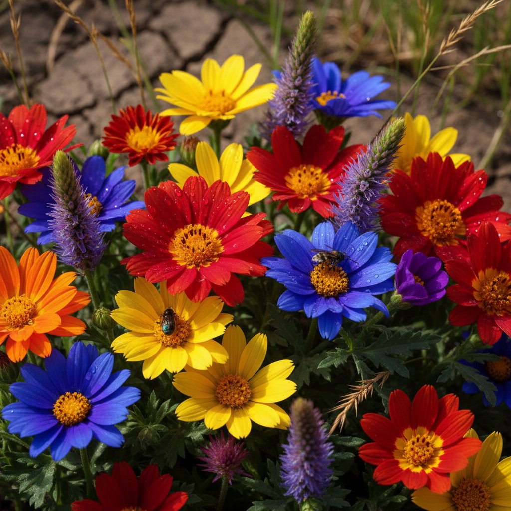 Kwiaty bylin odpornych na suszę w ogrodzie bezobsługowym