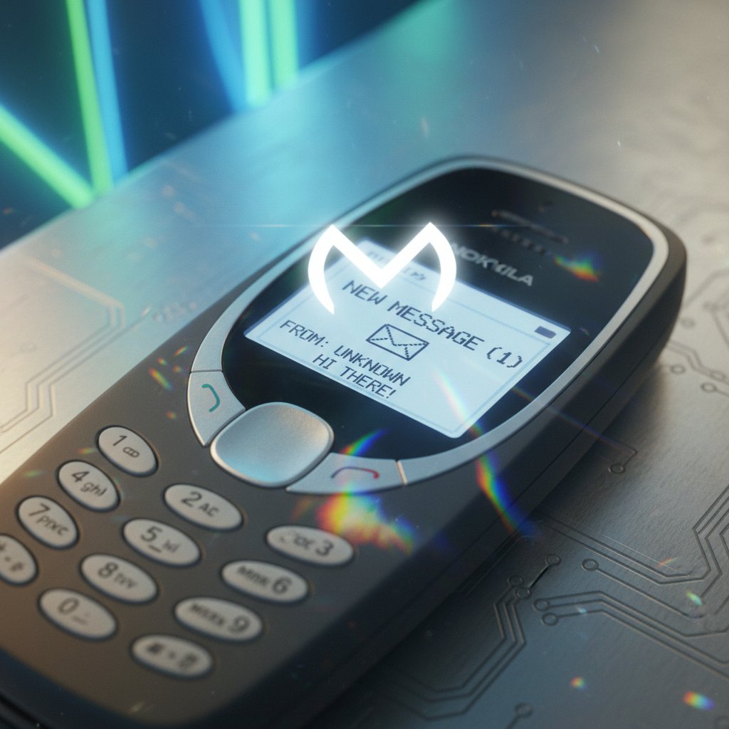 Telefon z powiadomieniem SMS, zbliżenie na ekran