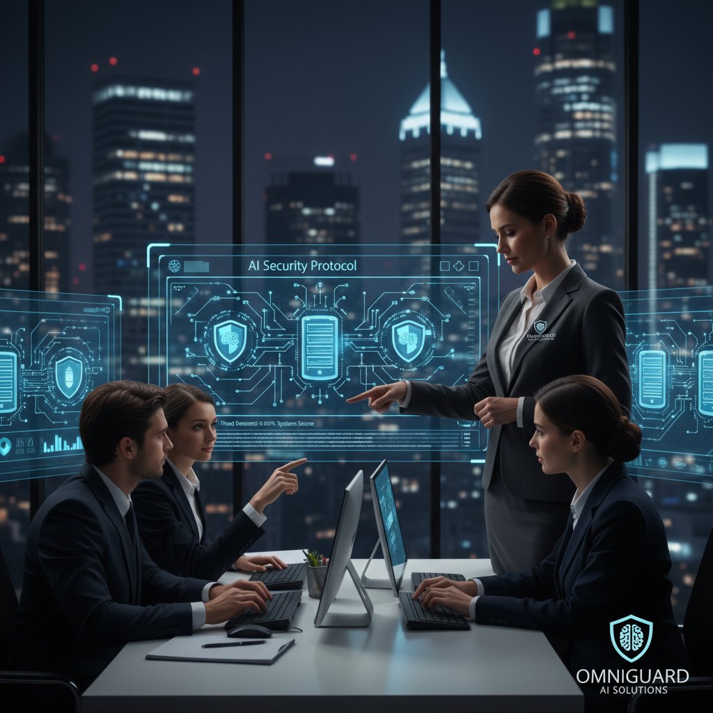 Manager kontrolujący bezpieczeństwo wdrożenia AI w firmie