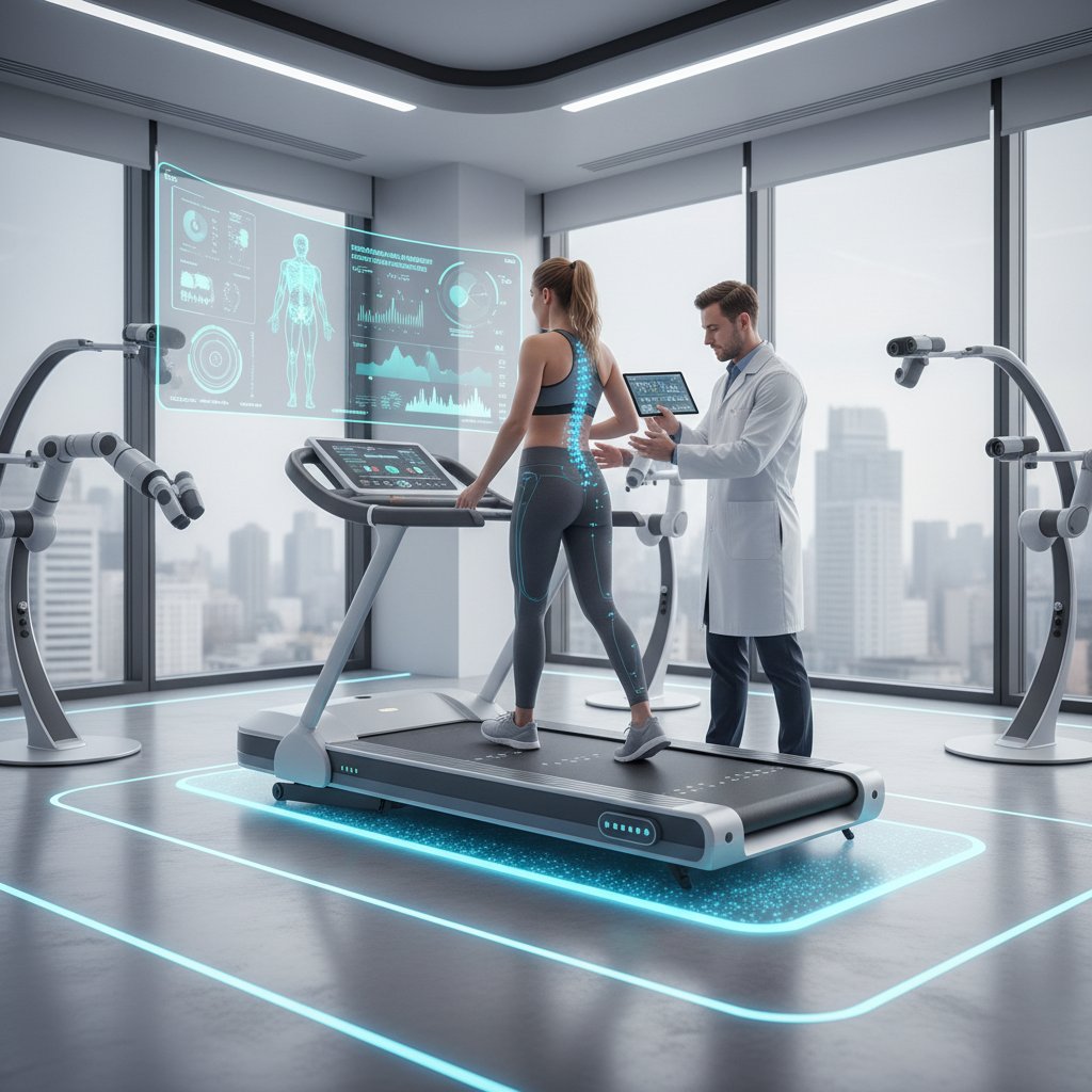 Pacjent korzystający z analizy chodu i nowoczesnych technologii w centrum fizjoterapii