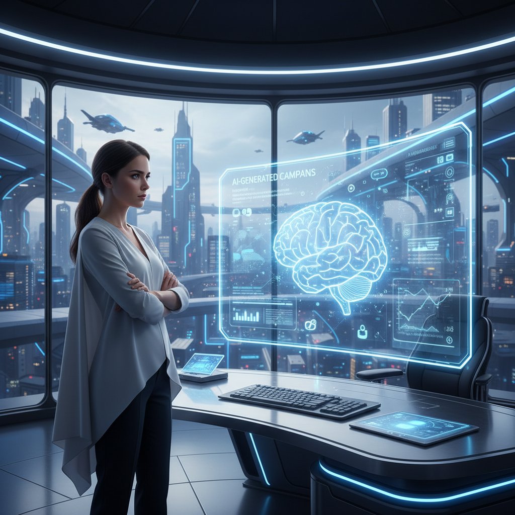 Marketer evaluating AI chatbot efficiency claims in a digital office, efficient chatbot for marketing content