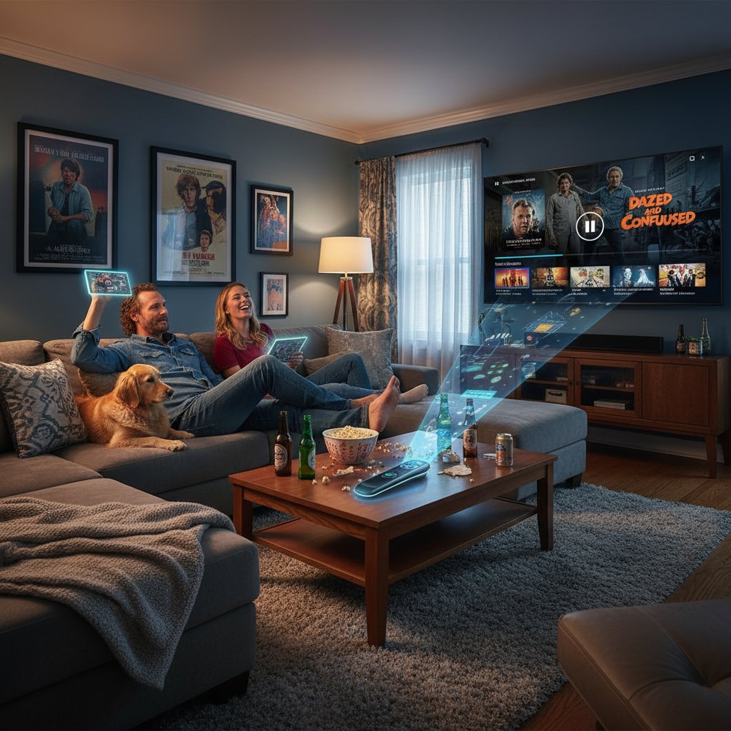 McConaughey movie marathon on a living room TV, streaming era audience