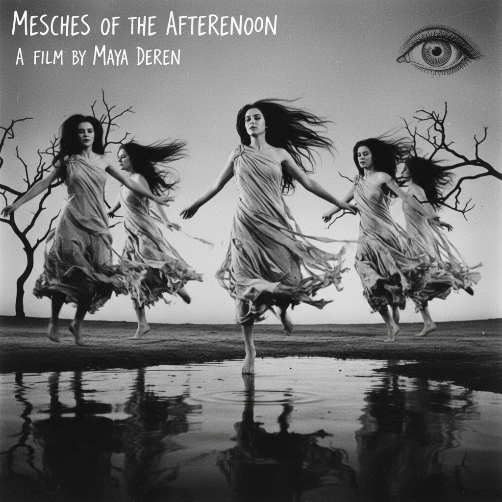 Classic experimental filmmaker composing shot, pioneers of experimental cinema