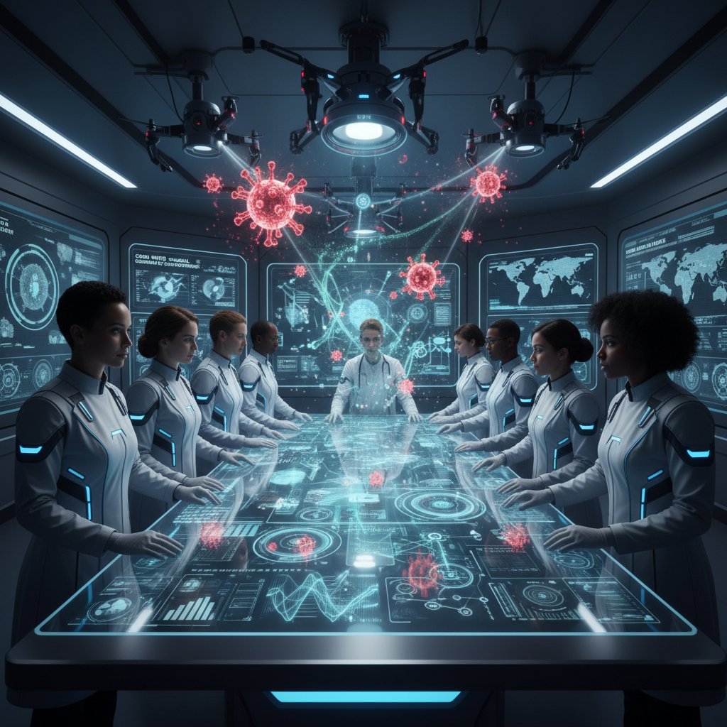 Zdjęcie zespołu medycznego analizującego dane na ekranie komputera – nowe technologie, walka z czerwonką