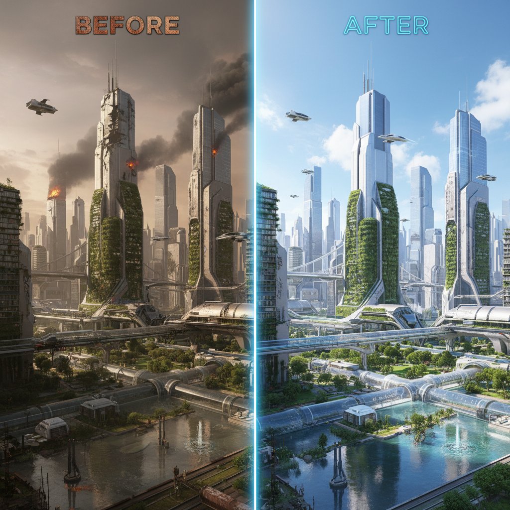 Metropolis film stills before and after restoration, illustrating lost film discovery and restoration process.