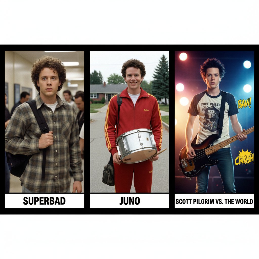 Michael Cera in iconic 2000s movies montage, including Superbad, Juno, Scott Pilgrim