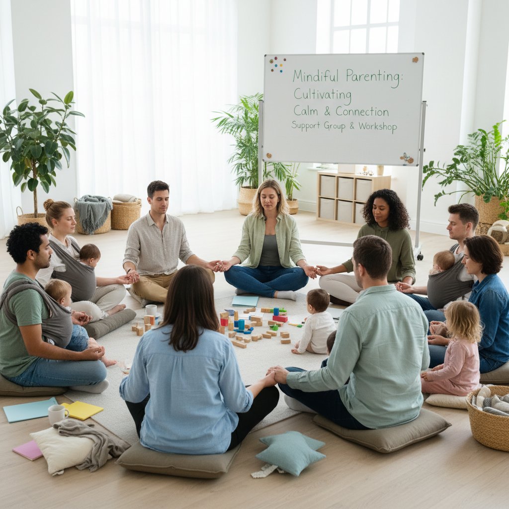 Grupa wsparcia rodziców praktykujących mindful parenting, zdjęcie z warsztatów
