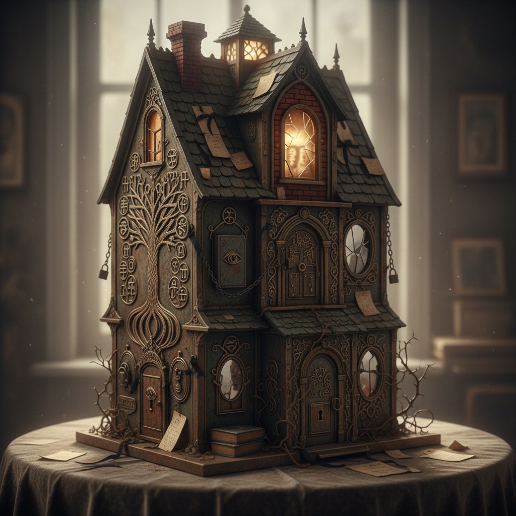 Miniature house from Hereditary symbolizing family secrets