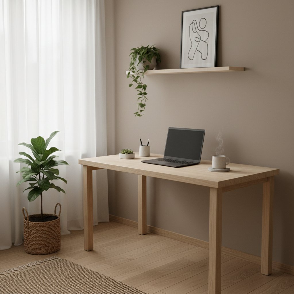 Minimalistyczne biurko Polaka, porządek i światło naturalne