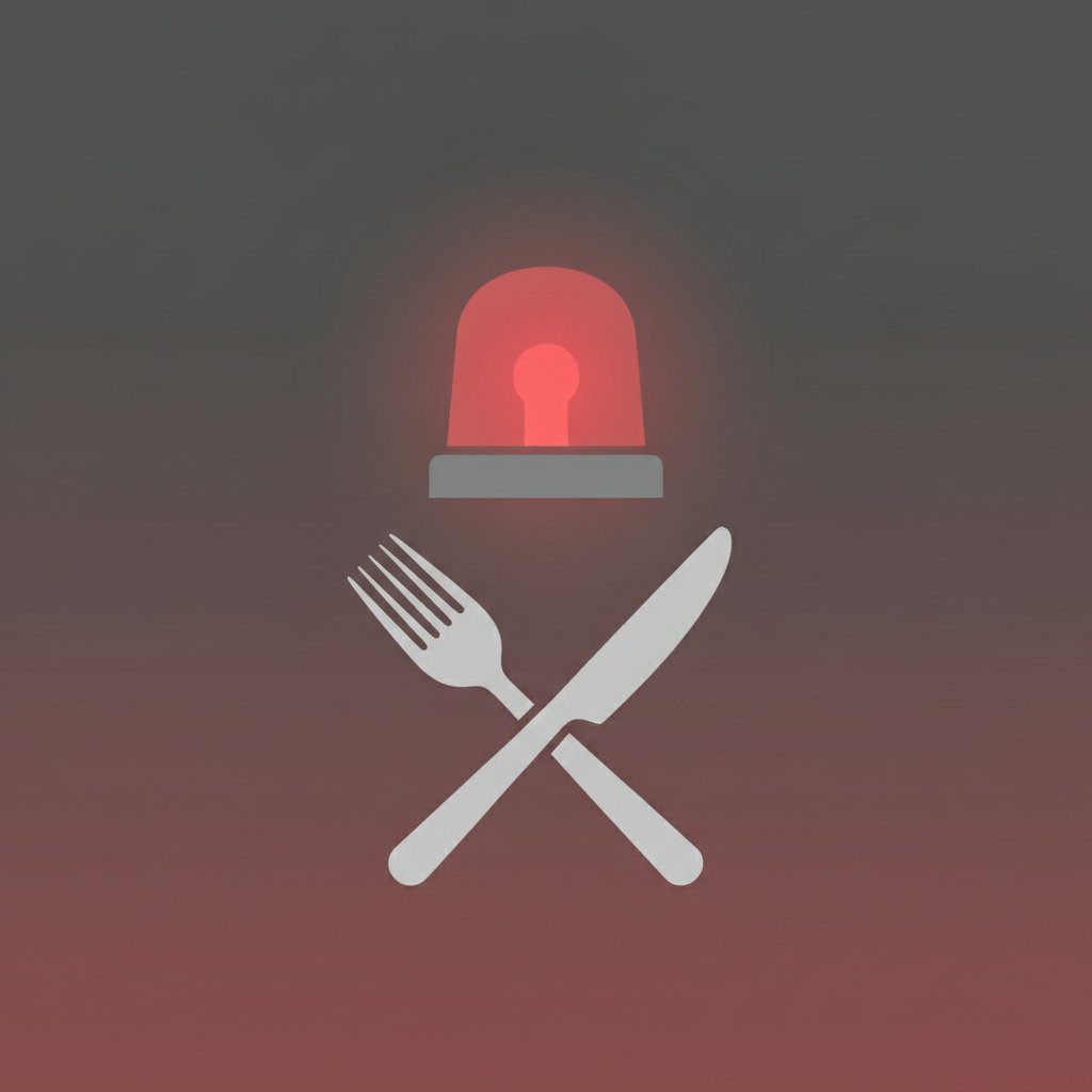 Czerwone światło ostrzegawcze nad sztućcami – sygnał alarmowy przy trudności w połykaniu