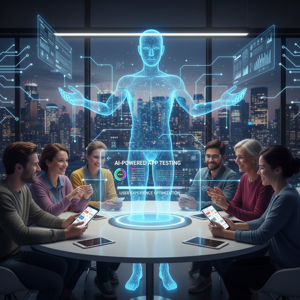 Sesja testowa aplikacji mobilnej z udziałem użytkowników i awatara AI