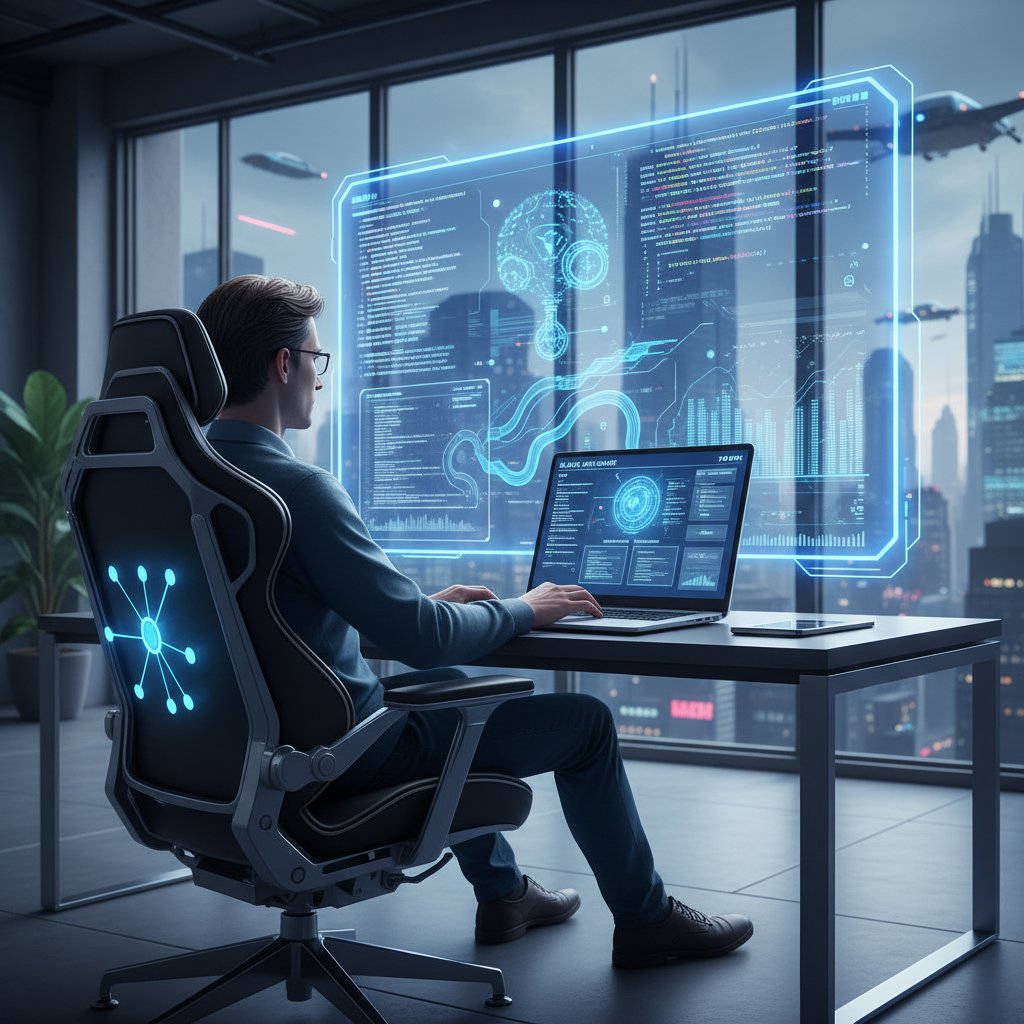 Nowoczesne narzędzie AI analizujące kod na ekranie laptopa programisty