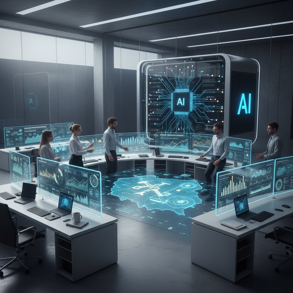 Nowoczesne laboratorium analityczne z zespołem testującym nowe technologie AI w sprzedaży