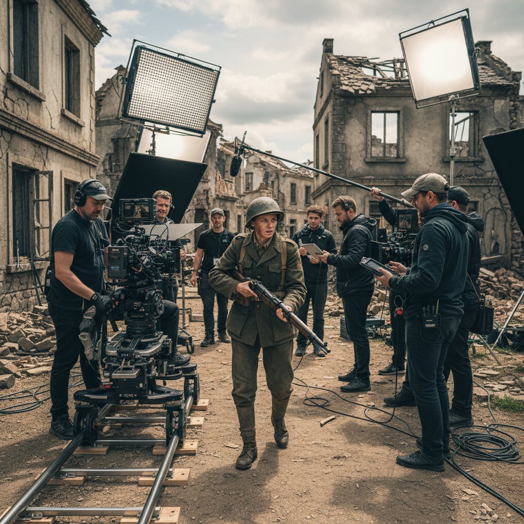 Modern digital WWII film production.