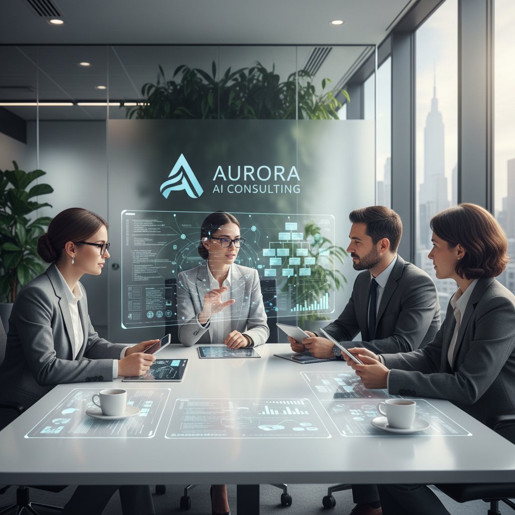 Nowoczesny zespół HR wykorzystujący AI w doradztwie, wirtualna tablica, analiza danych