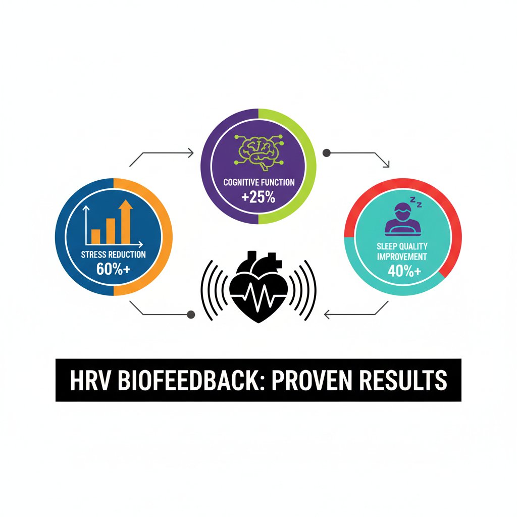 Infografika pokazująca skuteczność HRV biofeedback na tle innych metod