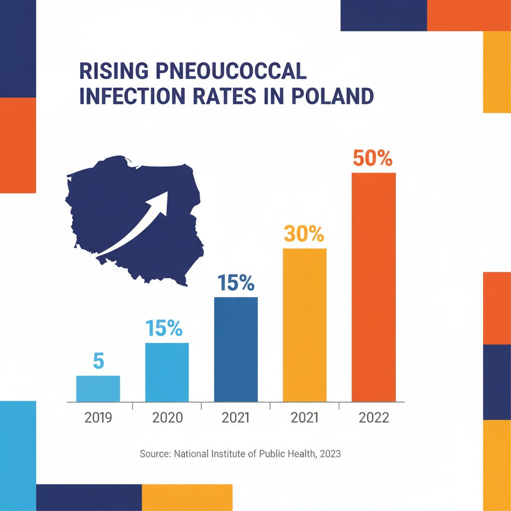 Wzrost zachorowań na pneumokoki w Polsce – infografika.