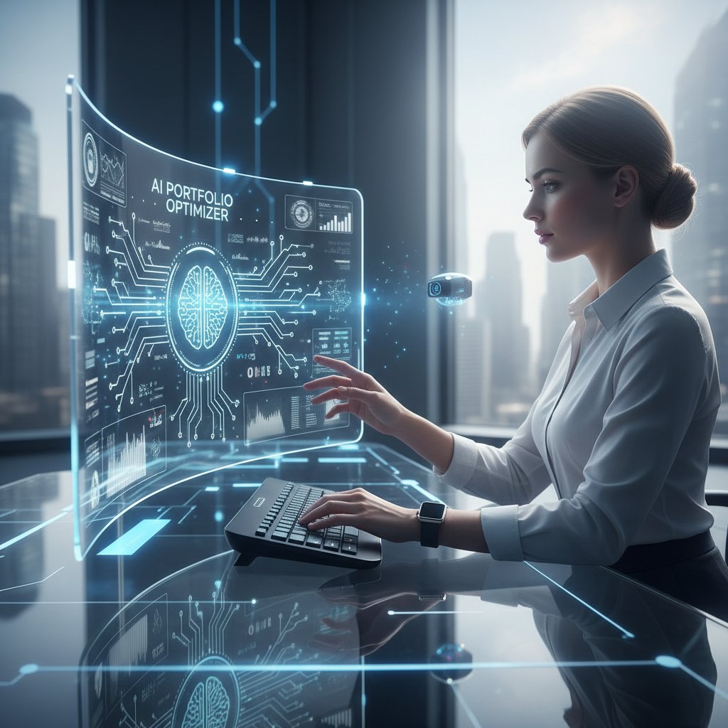 Nowoczesny inwestor korzystający z aplikacji AI do automatycznego zarządzania portfelem