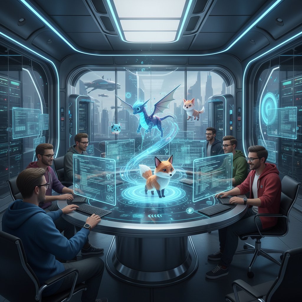 Nowoczesne laboratorium, twórcy pracują nad rozwojem AI wirtualnych pupili