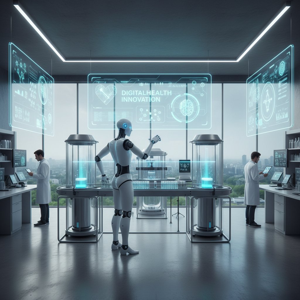 Nowoczesne laboratorium z robotem analizującym próbki – nowe technologie w diagnostyce online