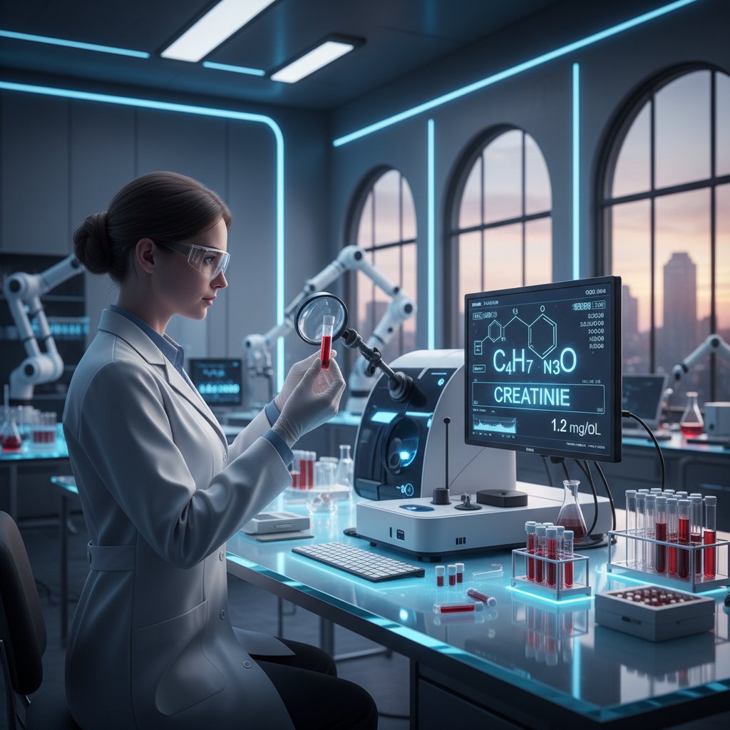 Nowoczesne laboratorium z naukowcem analizującym próbki krwi, sprzęt laboratoryjny