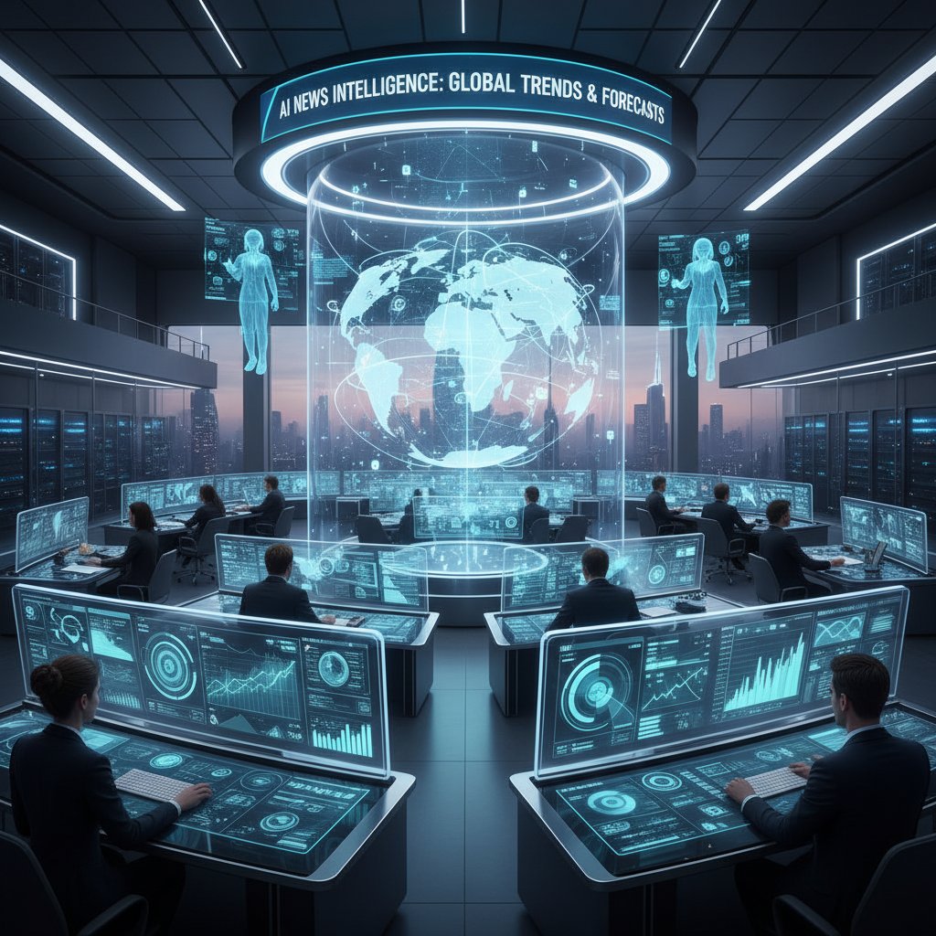 Nowoczesna redakcja korzystająca z AI i analizująca trendy newsowe
