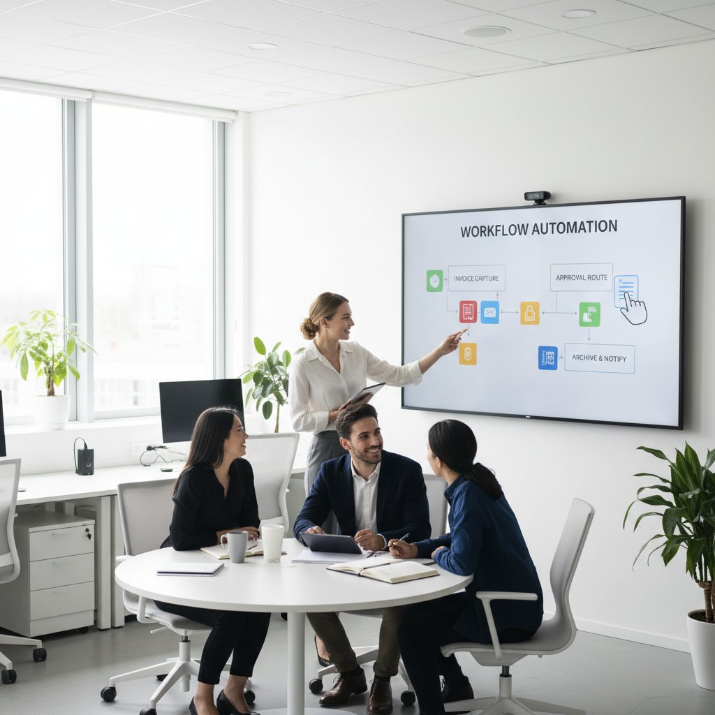 People using document automation tools on computers for document digitization technology comparison