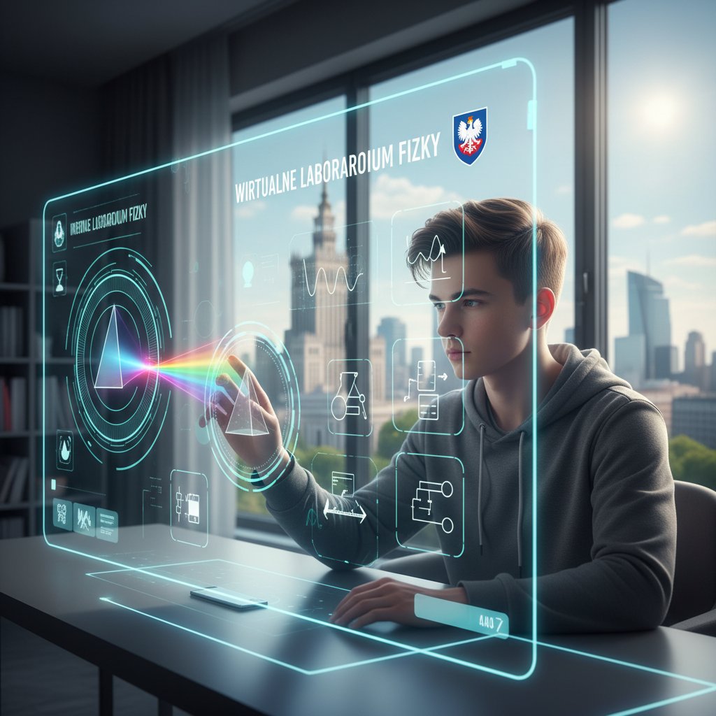 Nowoczesne laboratorium online, młodzież korzystająca z wirtualnych narzędzi do nauki fizyki