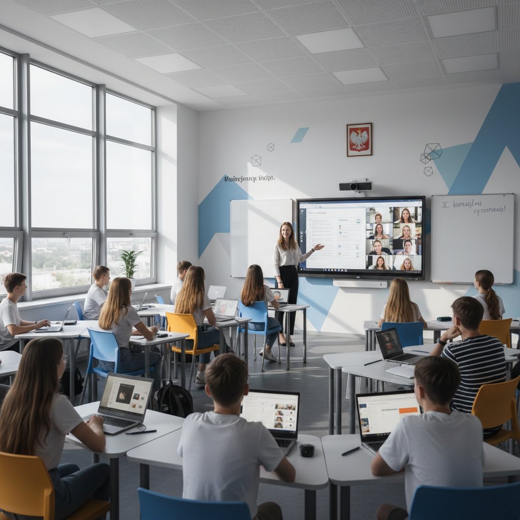 Nowoczesna polska klasa hybrydowa – uczniowie online i stacjonarnie