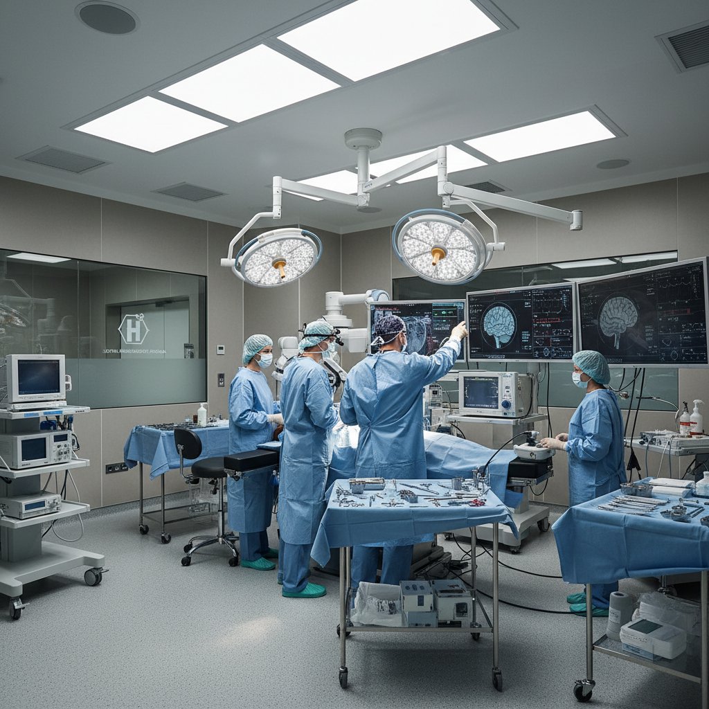 Nowoczesny oddział neurochirurgii w Polsce, personel medyczny przy pacjencie
