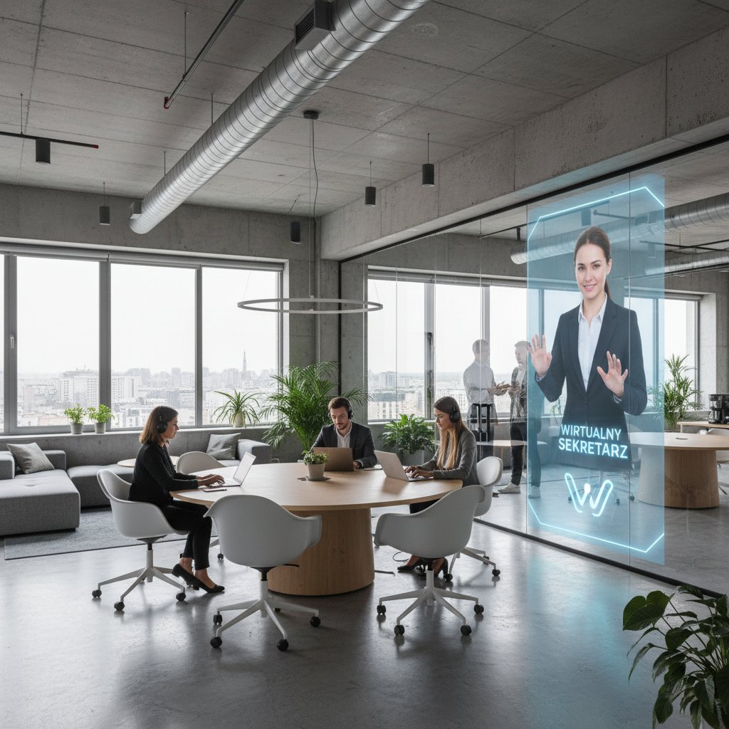 Nowoczesne biuro startupu korzystającego z wirtualnego sekretariatu