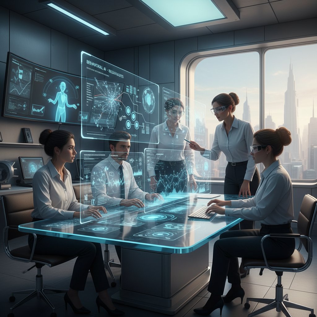 Nowoczesny zespół badawczy korzystający z AI i analiz behawioralnych
