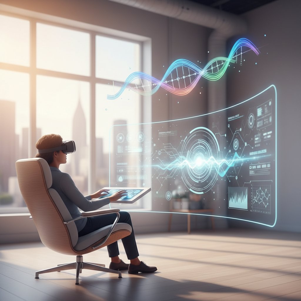 Nowoczesne studio terapii online, zespół ludzi pracujących nad rozwojem AI, trendy w terapii online