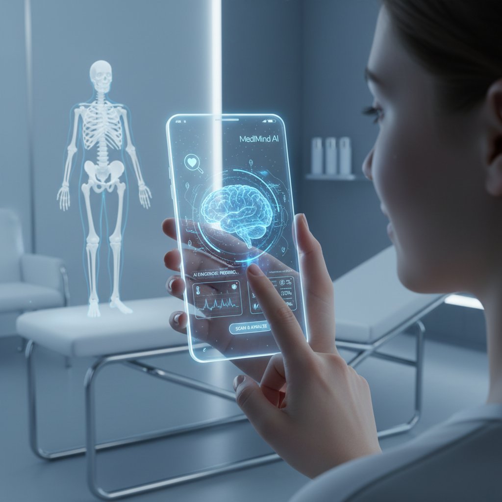 Nowoczesna technologia i sztuczna inteligencja w diagnostyce zaburzeń połykania, osoba korzystająca z aplikacji medycznej