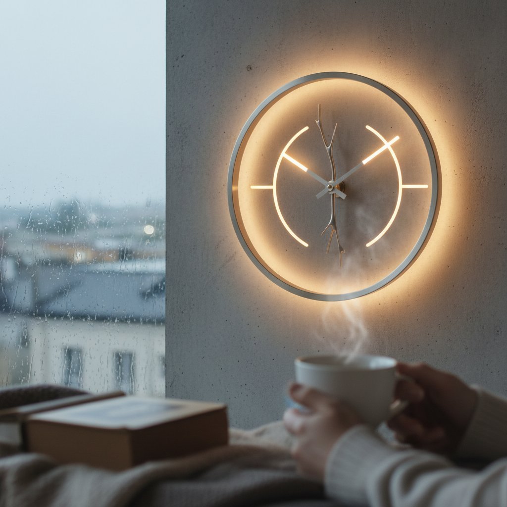 Close-up of a modern wall clock in soft focus, symbolizing slow pacing in slice of life movies