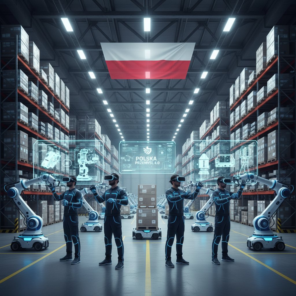 Nowoczesny magazyn w Polsce z autonomicznymi robotami, systemami AI i szkoleniami VR